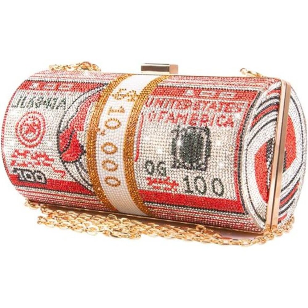 Sparkling Rhinestone Money Bag Clutch - Picture 7 of 7